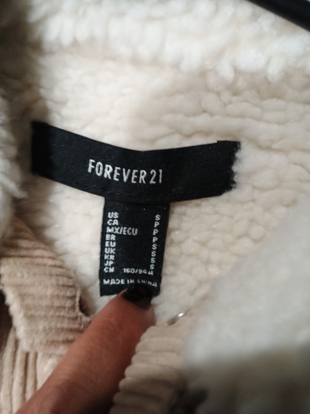 Forever 21 Beige Corduroy Teddy Collar Jacket - Picture 2 of 11
